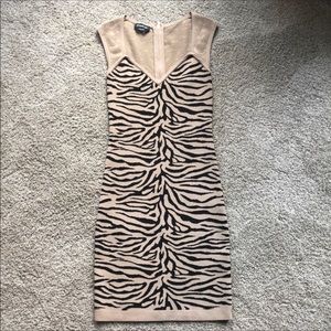 BEBE Tan Zebra Dress